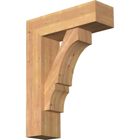 Ekena Millwork Balboa Block Smooth Bracket w/ Offset Brace, Western Red Cedar, 7 1/2"W x 24"D x 32"H BKT0806X24X32BOA05SWR